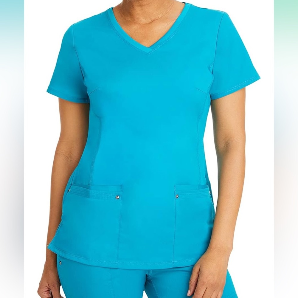 Healing hands yoga Teal scrub set size large